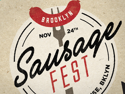 Brooklyn Sausage Fest Logo brooklyn design lockup logo script stamp type typography