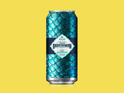 Beer label design for Grovehemian, Commodore Stout beer branding beer label branding coconut grove fish fishing florida graphic design lockup logo logodesign mark package package design type typography