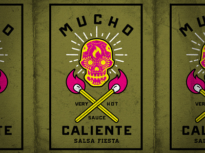 Hot Sauce Label Concept design fire hot sauce illustration label lockup mexican packaging skull sugar skull type typography