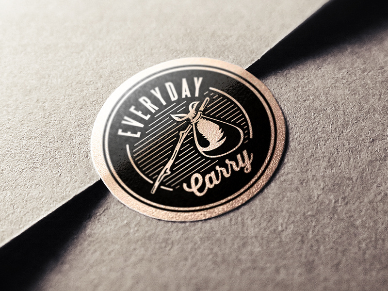 Everyday Carry 5 1-color illustration icon sticker edc branding mark badge logo lockup type design