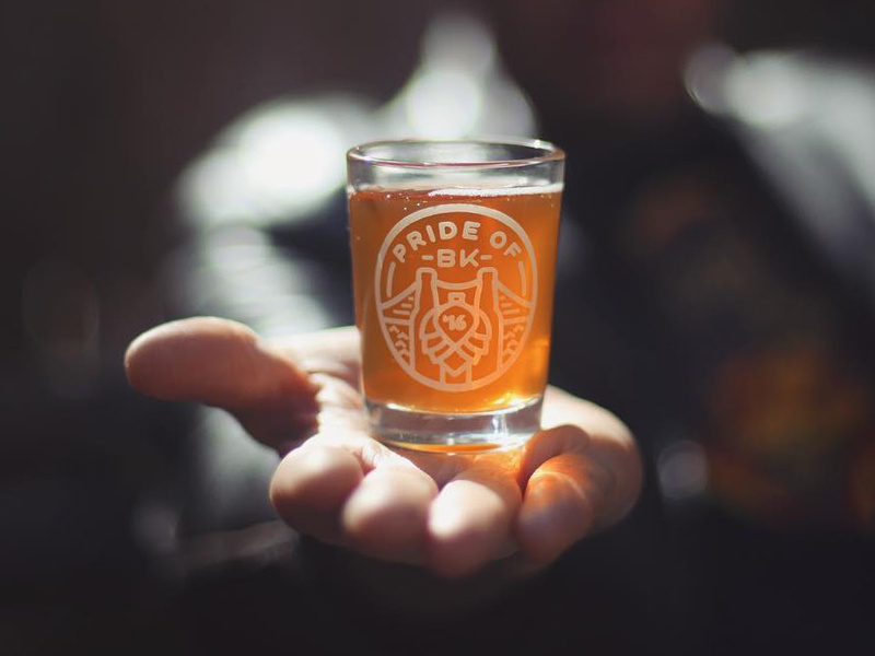 Pride of Brooklyn 2016 Cup bottle brooklyn mark logo lockup type illustration icon glassware beer badge cup