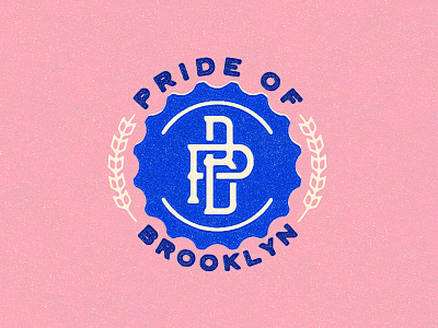 Pride of Brooklyn Bottle Cap Lockup badge design icon illustration lockup logo mark monogram stamp texture
