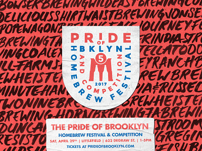 Pride of Brooklyn 2017 Post beer bridge brooklyn brush script design event handmade illustration lockup new york type