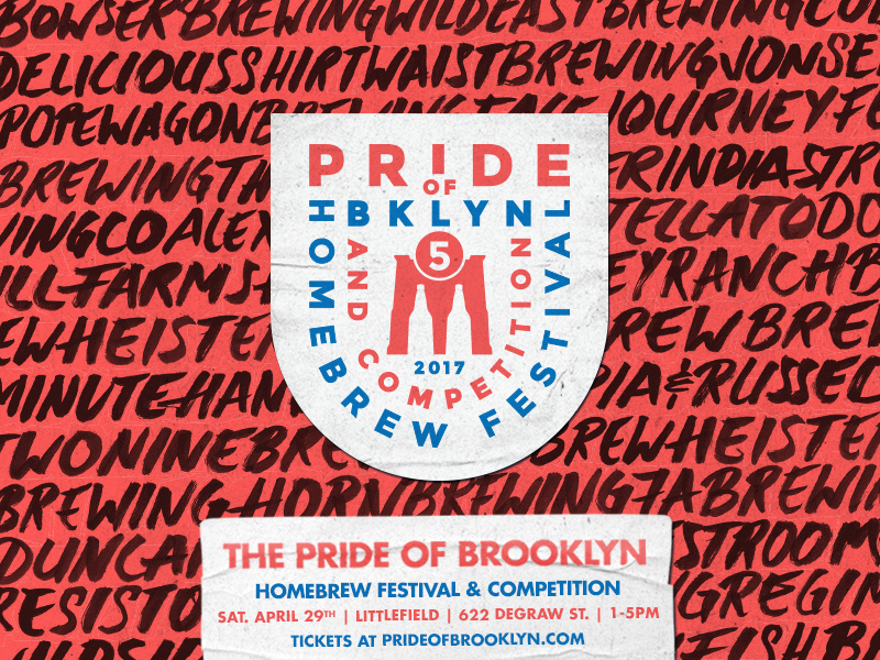 Pride of Brooklyn 2017 Post brooklyn new york beer event bridge brush script handmade design illustration lockup type
