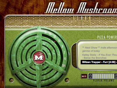 Mellow Mushroom Radio design interactive radio retro skin tiki ui web