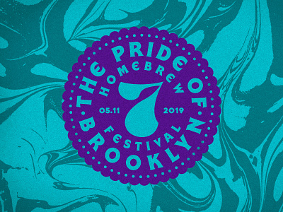 Pride of Brooklyn 2019 Cup Graphic badge beerfest brand branding branding design branding designer brooklyn emblem lockup logo marbled mark seal type typography