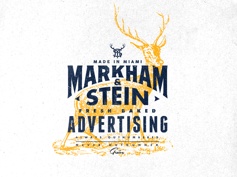 Markham & Stein - Stag logo branding deer design illustration lockup logo logodesign logotype mark outdoors stag typography vector vintage