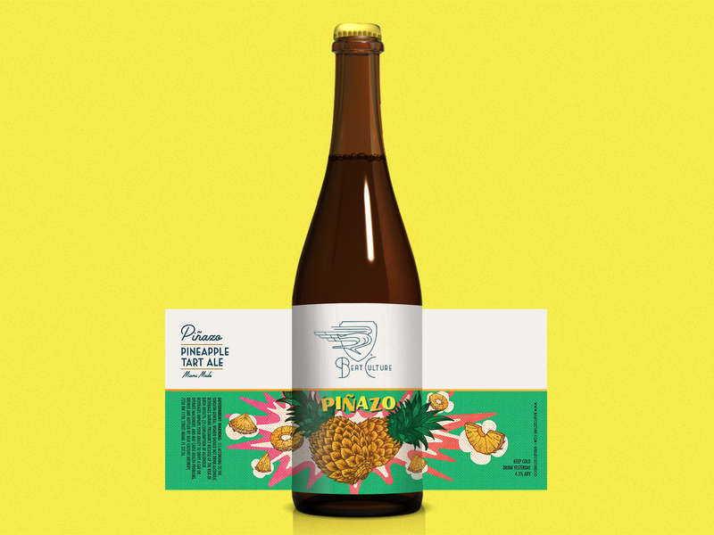 Beat Culture "Piñazo" Beer Bottle Packaging beat culture beer beer branding beer design beer label bottle art bottle mockup branding design illustration latino package design packaging pineapple type