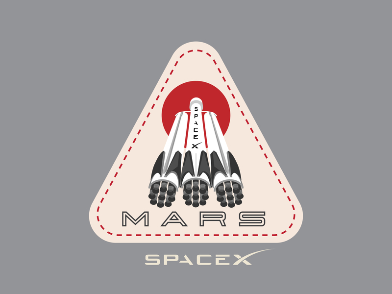 Space Mission Patch: Mission Mars branding design falcon heavy illustration logo mark space spaceship