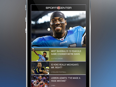 ESPN SportsCenter concept creative direction mobile ui ux