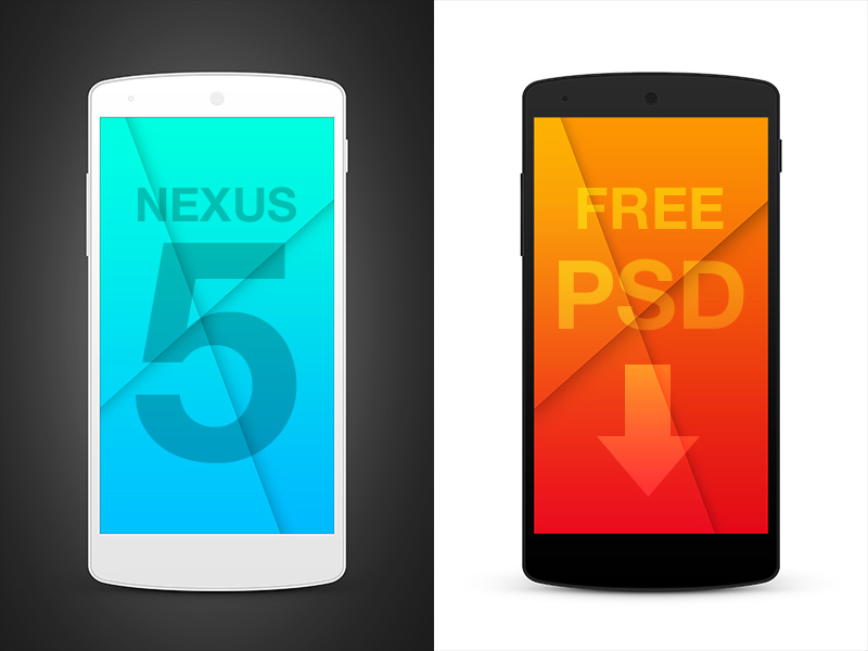 Nexus5 PSD Templates nexus5 android template mockup free freebie psd phone mobile