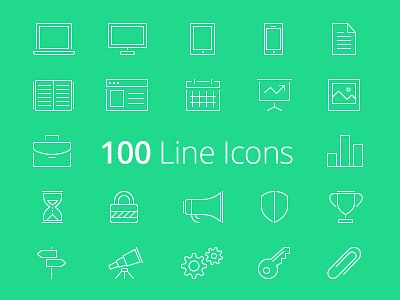100 FREE Line Icons business free freebie glyph icons ios7 line pack set stroke vector