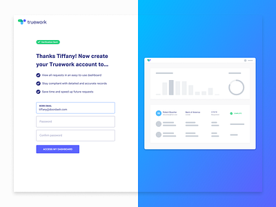 Truework Post Verification Registration