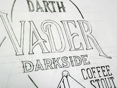 Darkside Coffee Stout beer custom handlettering label lettering poster sith star type typography wars