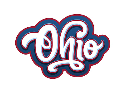Ohio - lettering blue handlettering lettering logo red typography