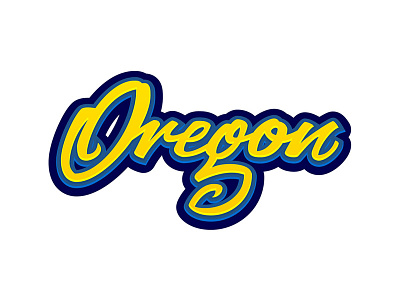 Oregon blue gold handlettering lettering logo typography yellow