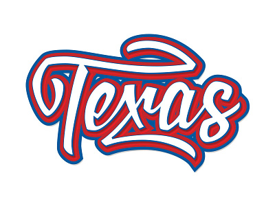 Texas Lettering blue handlettering lettering logo red typography