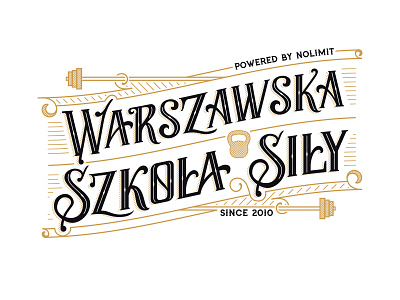 Warszawska Szkoła Siły handlettering kettlebells lettering logo logo design typography vintage typography
