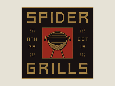 Spider Grills custom lettering illustration logo