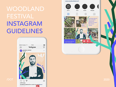 Instagram Guidelines - WOODLAND FESTIVAL brand branding design guidelines illustration instagram layout logo logomark logotype music toulouse visual