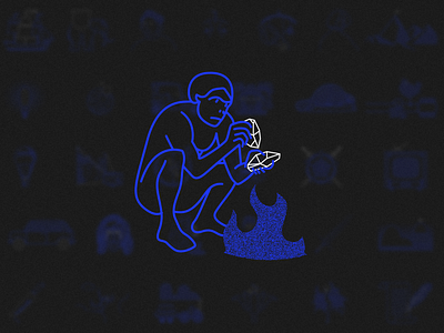 August 28, 500.000 av JC 🔥 caveman design fire icon icon artwork illustration instagram stoneage