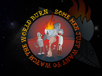 World Burn - ZEST Apparel's visual american apparel american dad apparel visual bender brand futurama illustrations ovni rick rick and morty roger streetwear ufo visual