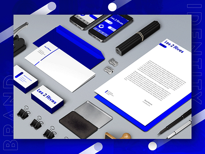 Les 2 rives - Brand Identity blue brand brand identity design gradient graphic design logo refresh visual identity