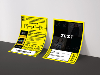 Graphic design - Flyer ZEST for delivery apparel design flyer graphic design graphicdesign layout print streetwear yellow