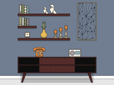 Home Sweet Home decoration furniture home illustration illustrator interior scandinavian