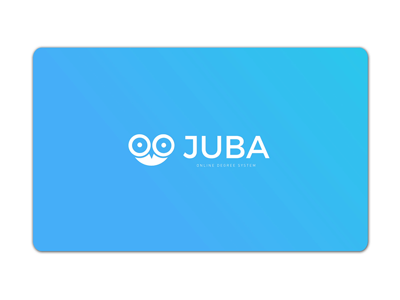 Logo Draft: Juba, Online Degree. blue degree diploma education interface landing logo owl