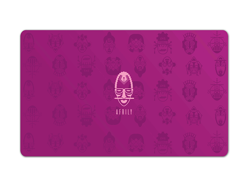 Afrily Logo and Iconography africa gradient icon laboratory mask purple synthesis traditional