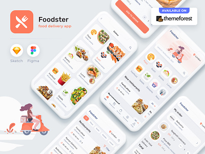 Foodster – food delivery app template food app food delivery food delivery app food mobile food order ordering restaurant