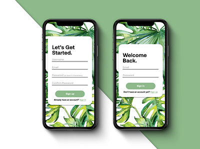 Sign Up/Sign In | UI Design bold dailyui dailyui 001 dailyui001 green leafy strong ui uidesign