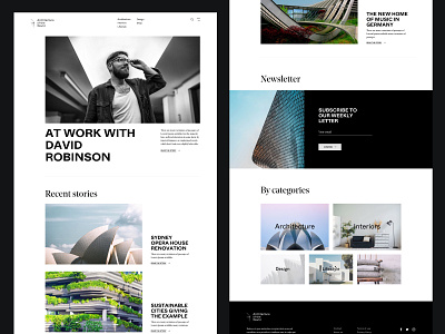 Architecture Magazine – Landing Page architecture branding landing page magazine design ui