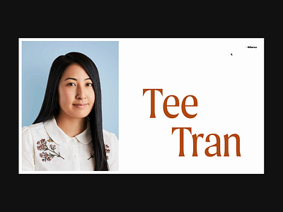 Tee Tran – Menu click interaction animation creative development menu portfolio typography website