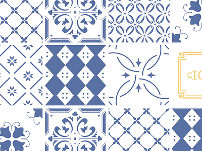 Tile Exploration blue delft illustration kansas city tile