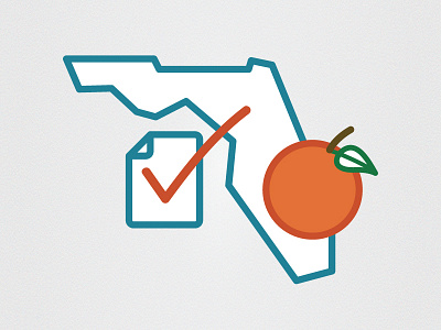 Florida Icon - Reimagine florida icon landmark map minimal orange outline reimagine state