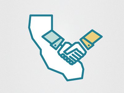 California Icon - Reimagine arm blue calilfornia hand icon map minimal outline reimagine shake state