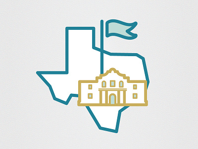 Texas Alamo Icon - Reimagine alamo flag icon landmark map minimal outline reimagine state texas