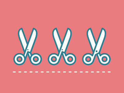 Command + X blade cut icon minimal outline paste pink salmon scissors simple slice