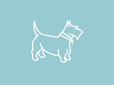 Dog & Key (draft 1) animal dog drawn icon key minimal monoline outline pet schnauzer scotty simple