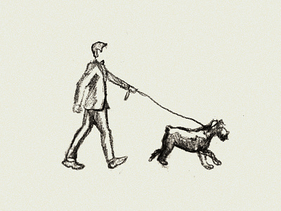 Dog Walking Sketch dog drawing hand drawn pet puppy schnauzer sketch suit walk walking