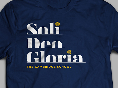 Soli Deo Gloria Shirt bold cambridge crest latin merch navy serif shirt soli deo gloria typography