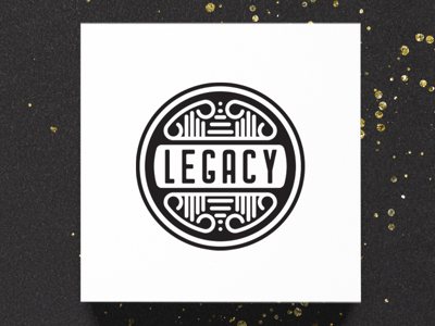 Legacy Auction Logo Stamp auction badge black and white card circle column gold legacy monoline simple stamp