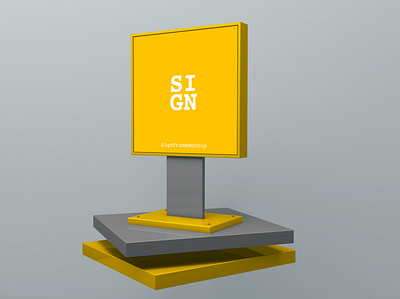 Sign Mockup c4d design frame iran mockup mockupdesign render shop sign