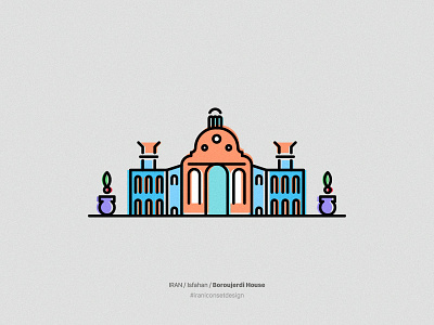 Boroujerdi House city icon illustration iran isfahan persian