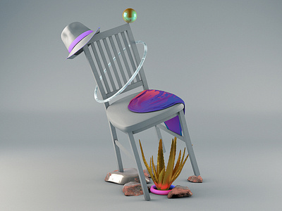 The Memorise cap captain chair chair design cinema4d graphic gravity memorise render sphere spheres stone