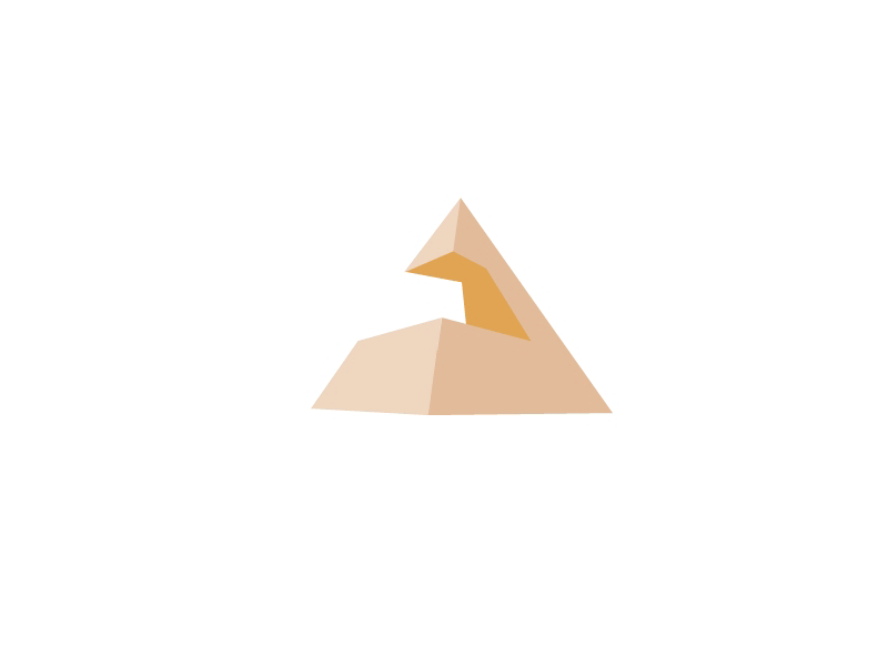 pyramid / arm animated branding logo motion onecolor