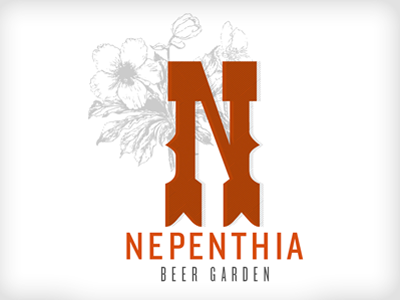 Nepenthia Beer Garden beer event floral logo nepenthia type