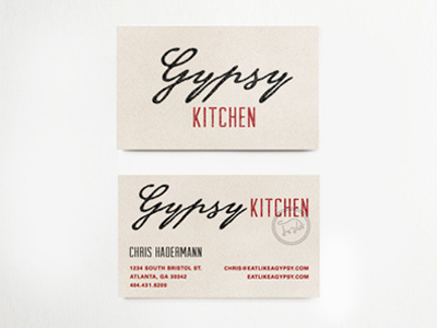 Gypsy Kitchen Business Card branding bull business card logotype restaurant spanish